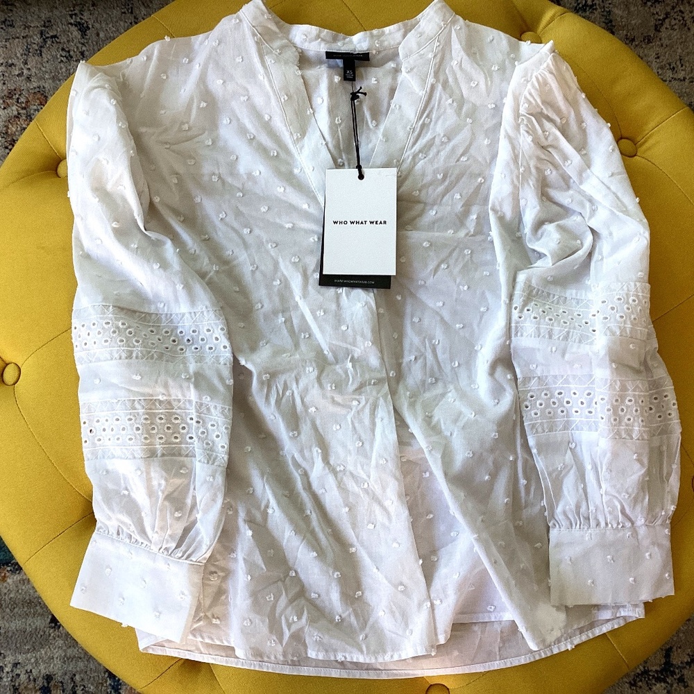 Who What Wear Women's Balloon Long Sleeve Blouse